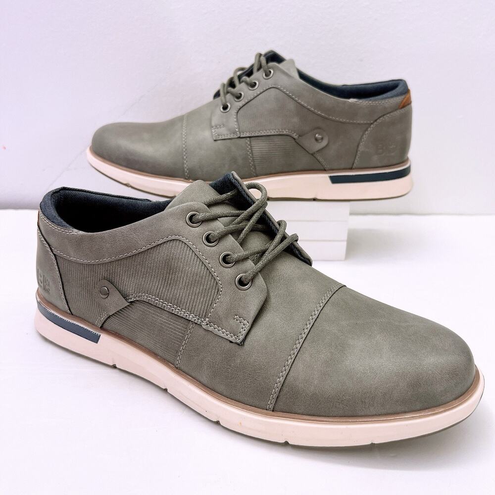 B-52 by Bullboxer Bryer Men’s Size US 12 Grey Leather Casual Dress Lace Up Shoes